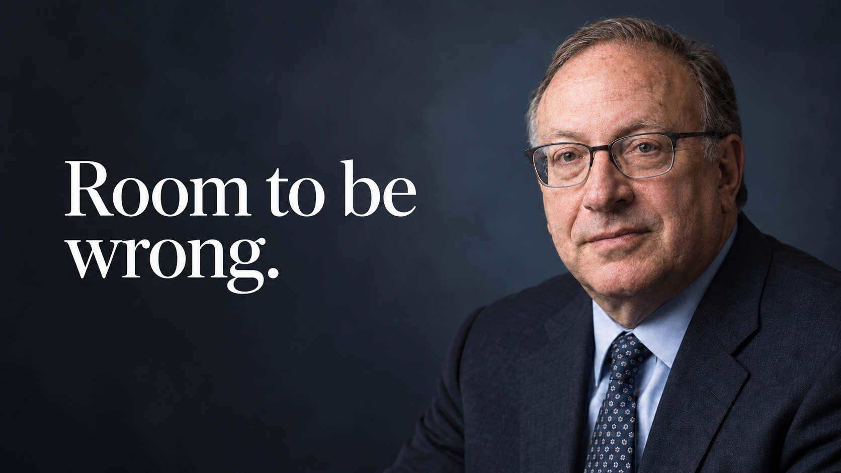 Seth Klarman portrait with the words Room to be wrong